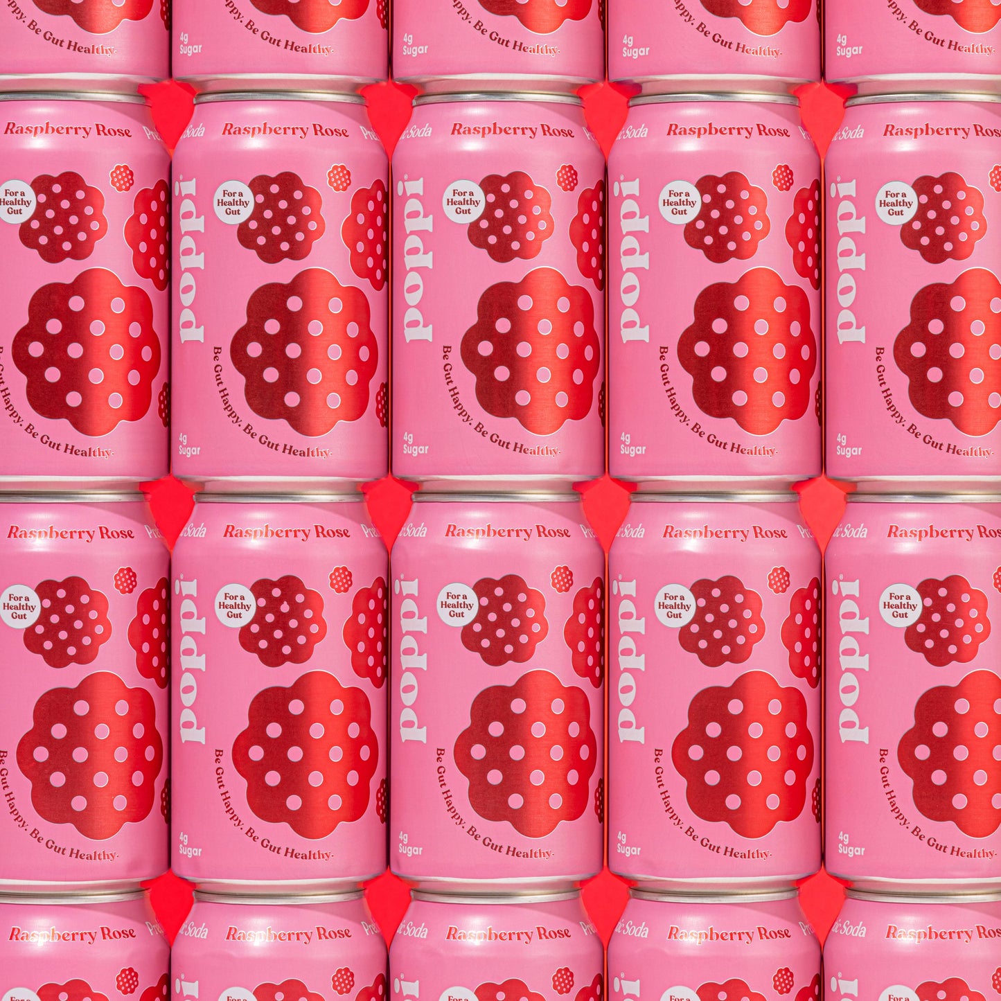 poppi - poppi, Raspberry Rose, A Healthy Sparkling Prebiotic Soda 12pk Local Pickup only