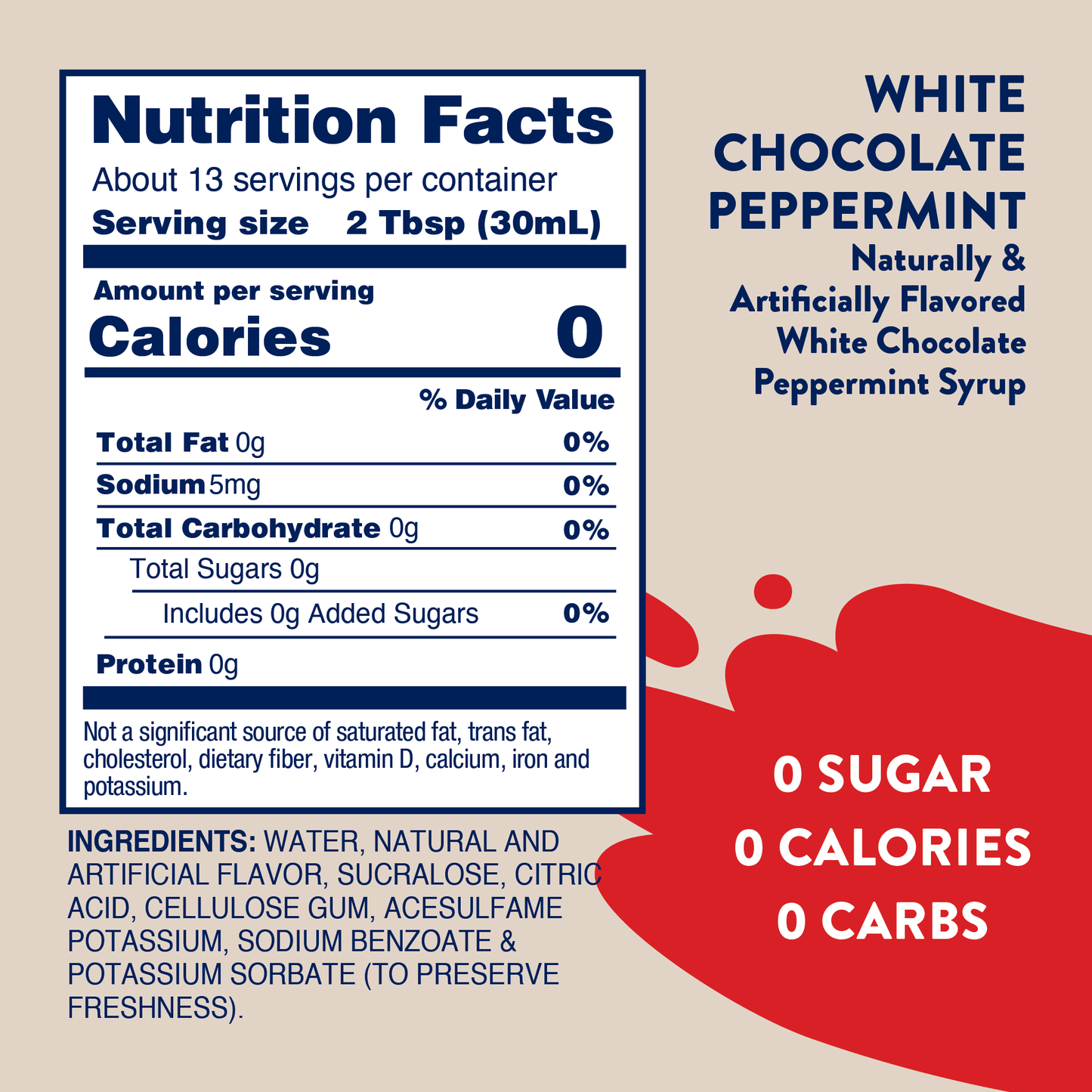 Jordan's Skinny Mixes - Sugar Free White Chocolate Peppermint Syrup