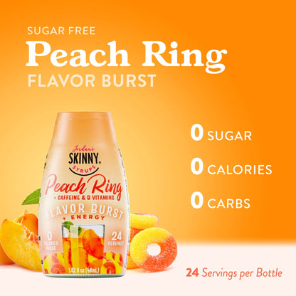 Jordan's Skinny Mixes - Flavor Burst - Sugar Free Peach Ring + Energy