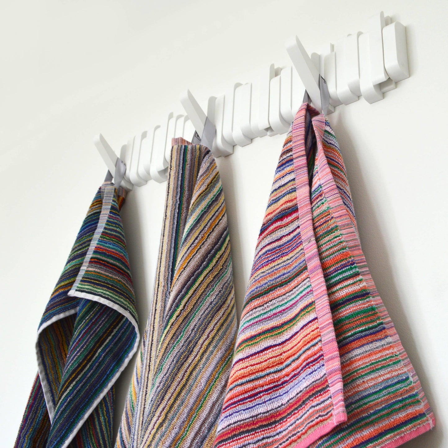 Allure Bath Fashions - Recycled Cotton Towels - Striped, Lightweight Remnant Yarn