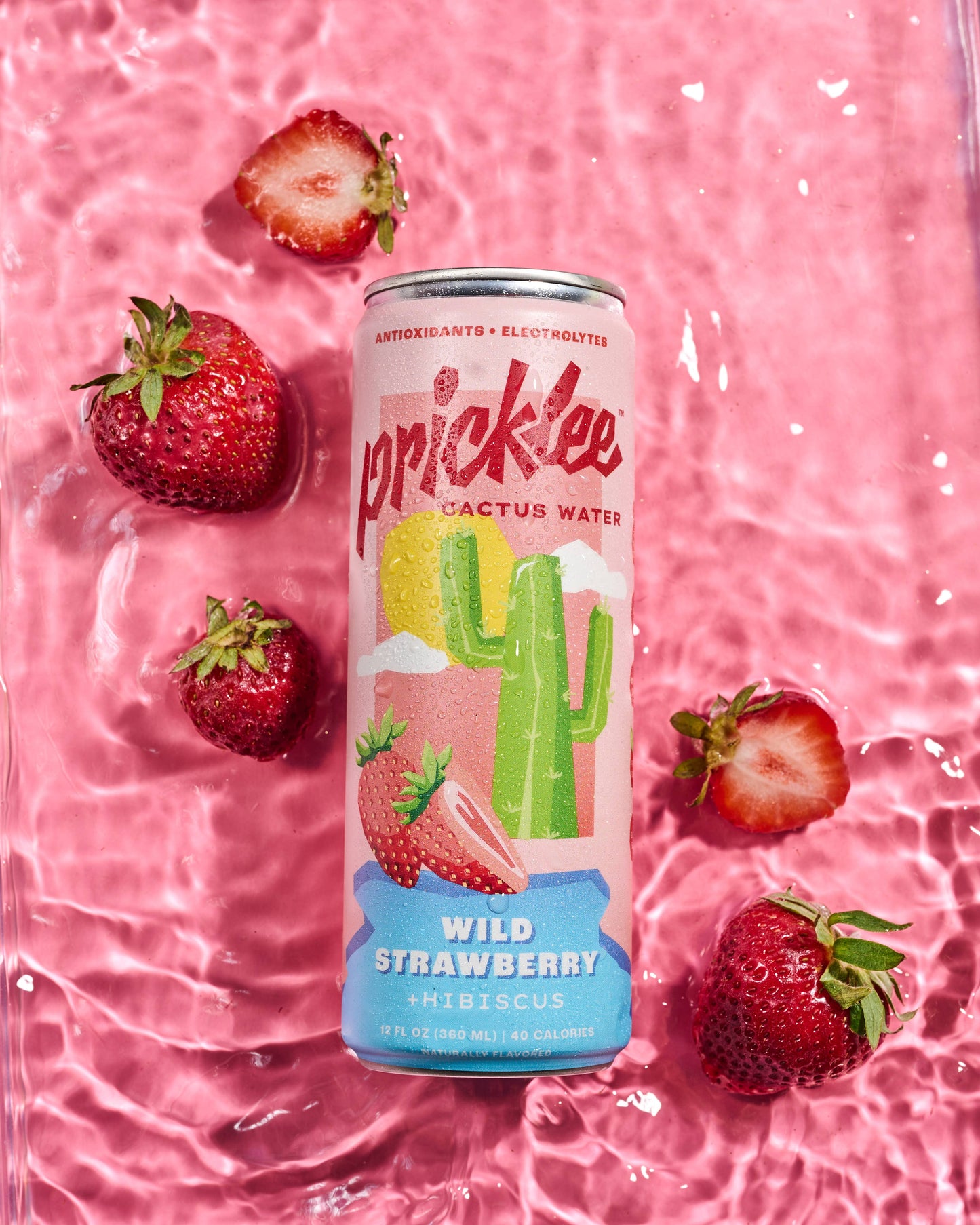 Pricklee Cactus Water - Pricklee Cactus Water - Wild Strawberry 12 oz can, 12pk